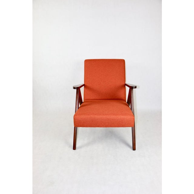 Mid-Century Modern Vintage VAR B-310 Armchair in Orange-Brown Structural Fabric For Sale - Image 3 of 11
