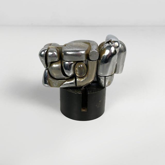 Spanish Nickel-Plated Metal Mini Maria Sculpture by Miguel Berrocal, 1968-69 For Sale - Image 4 of 14