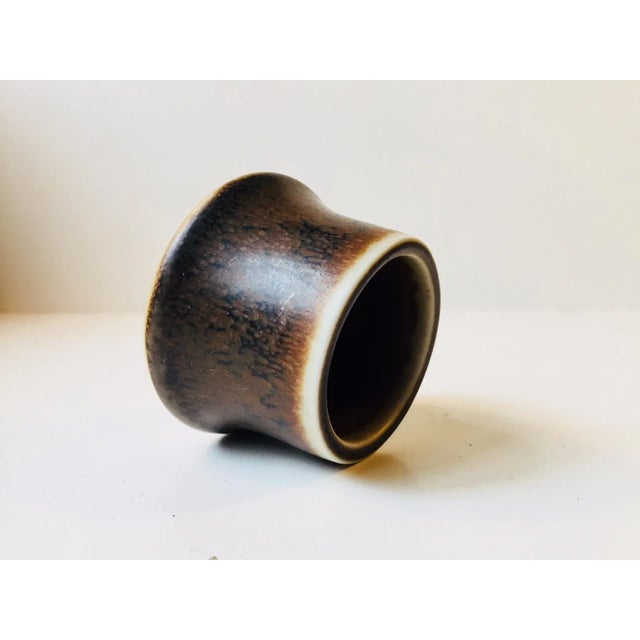 - Hares fur glazed small vase with exposed edges - Manufactured by Rörstrand in Sweden during the late 1950s or early...