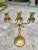 Vintage French Three Armed Solid Brass Candelabra Candlestick For Sale - Image 4 of 4