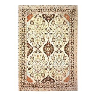 Persian Farahan Wool 10X14 Ivory, Black, Brown & Blue Handmade Area Rug #1141190 For Sale