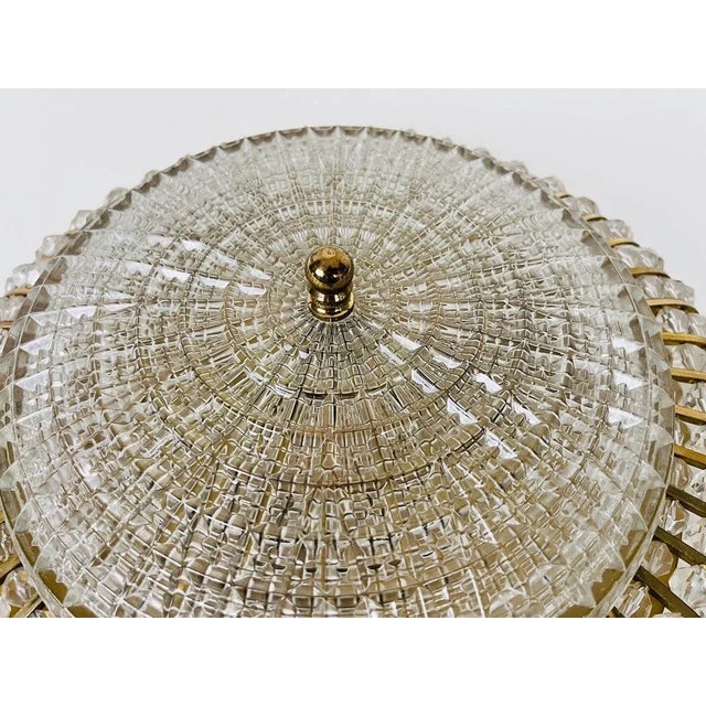 Gold Glass and Brass Flush Mount attributed to Emil Stejnar for Rupert Nikoll, 1960s For Sale - Image 8 of 12
