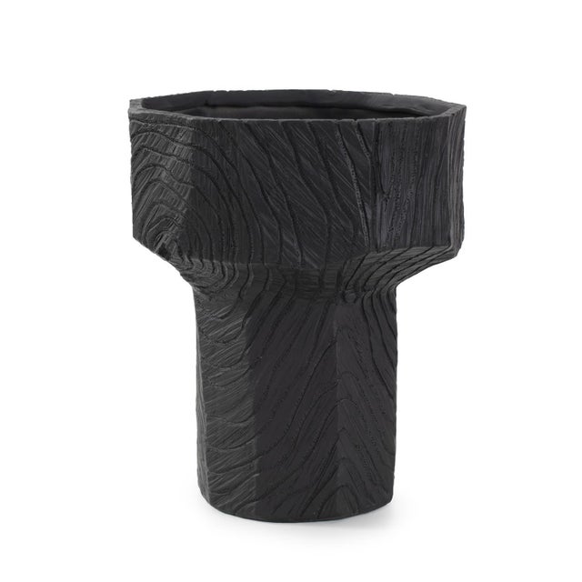 Faux Bois Tall Bowl in an Ebony Finished Polyresin For Sale In Chicago - Image 6 of 11