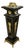 Rococo Black Geometric Pedestal – Marble Top Column With Bronze & Gold Leaf Details For Sale