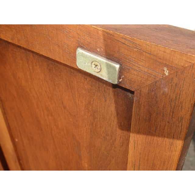 Vintage French Country Brown Side Table Cabinet W Two Doors For Sale - Image 10 of 14