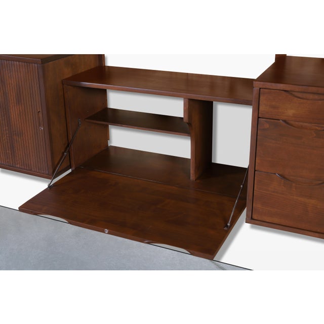 Mid-Century Modern Modular Walnut Wall Unit by Noral Olson for Kopenhavn For Sale - Image 12 of 14
