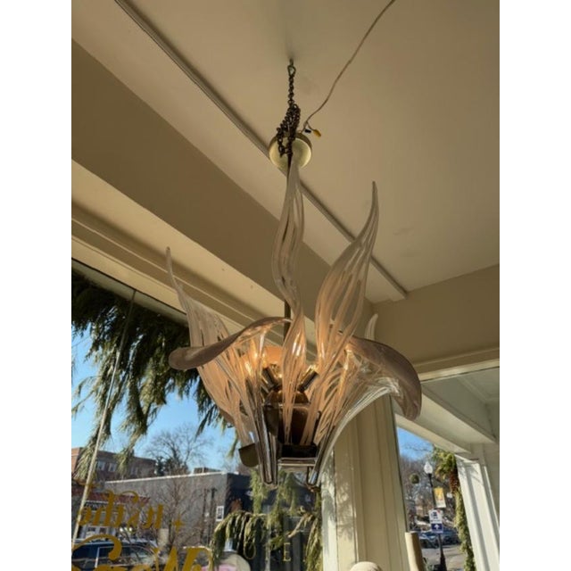 1980s Murano Calla Lilly Chandelier For Sale In New York - Image 6 of 6