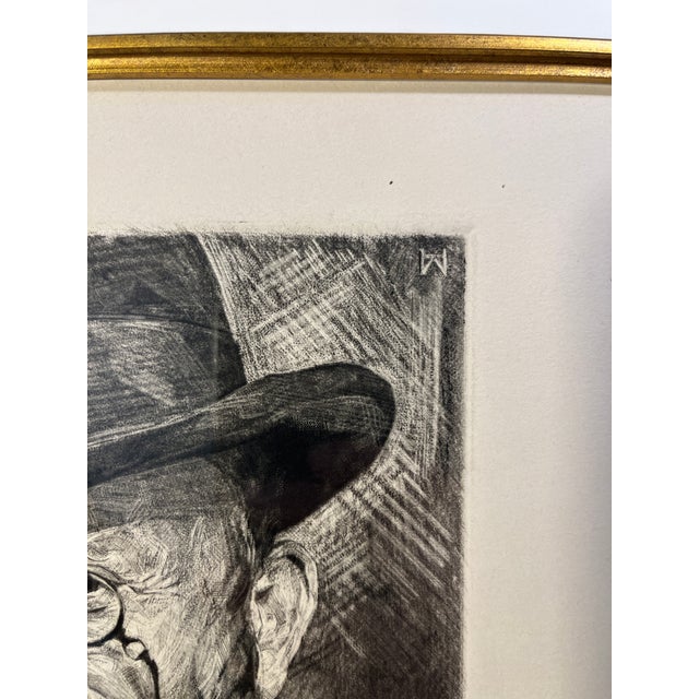 1919 Felix Ernst Peiser Portrait Etching by Heinrich Wolff Signed, Framed For Sale In Los Angeles - Image 6 of 11