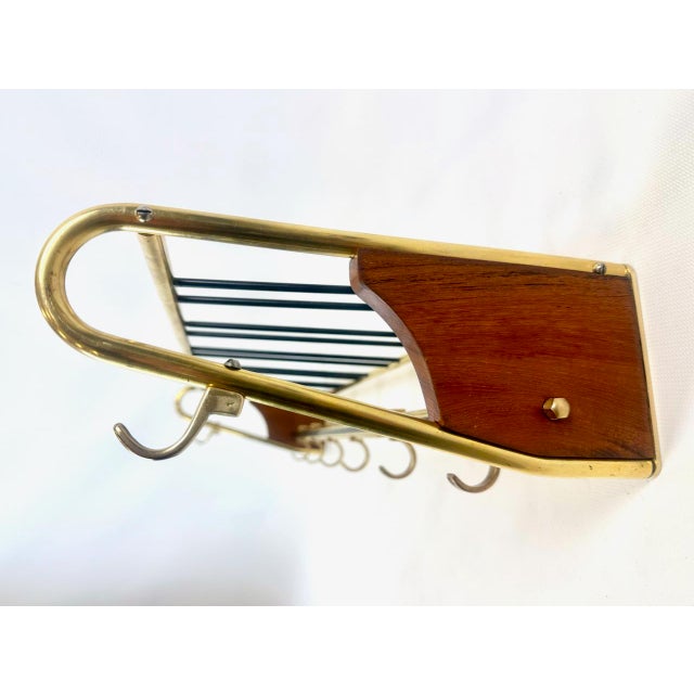 Mid-Century Teak and Brass Coat Rack, 1950s For Sale - Image 11 of 18