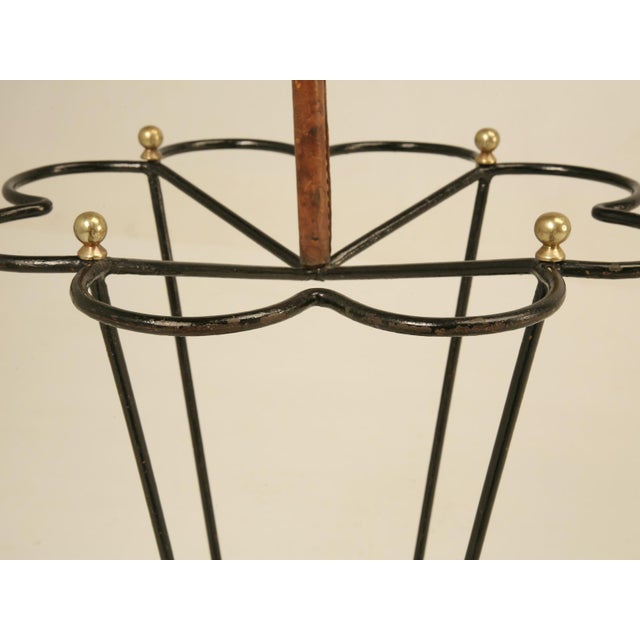 Jacques Adnet Leather Wrapped Umbrella Stand Completely Original and Very Nice For Sale In Chicago - Image 6 of 10