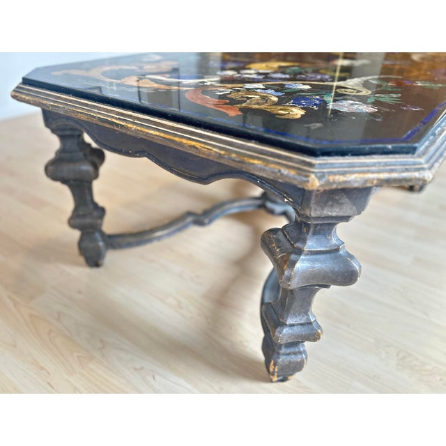Pietra Dura Coffee Table with Flowers and Birds in Marble For Sale - Image 6 of 11