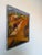 Charming 1970s oil on canvas depicting a quiet Southwestern-style town street with adobe-inspired architecture, wooden...