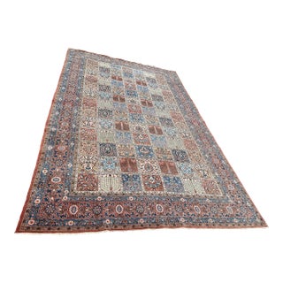 7ft 1in × 11ft 7in Iranian Bakhtiari Tree of Life Hand Woven Area Rug, Circa 1960's For Sale