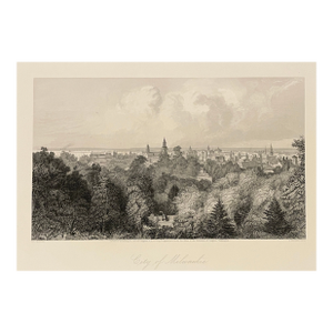 1872 Milwaukee Wisconsin Rooftop View Engraving
