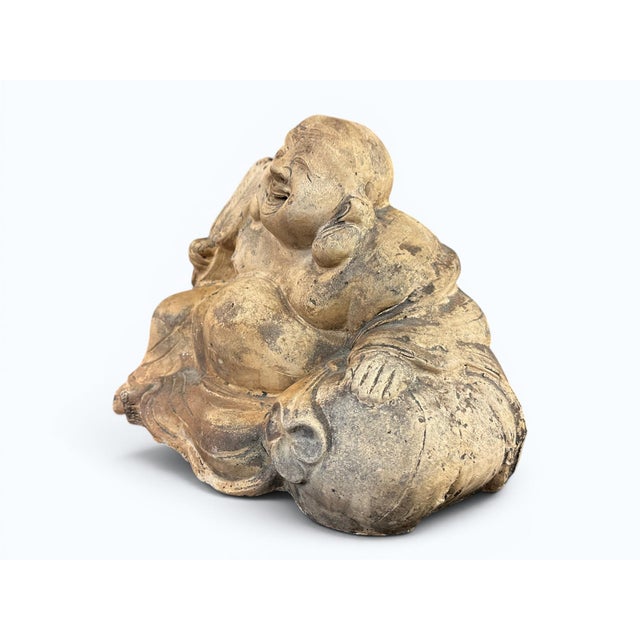 Japanese Earthenware Japanese Hotei, Laughing Buddha, Meiji Period (1868-1912) For Sale - Image 3 of 9
