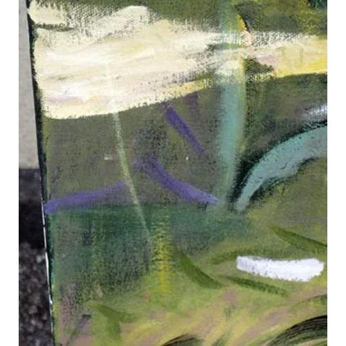 1980s 1980s "Upcountry Maui" Hawaiian Landscape Aerial View Oil Painting by R. Bolton Smith For Sale - Image 5 of 6