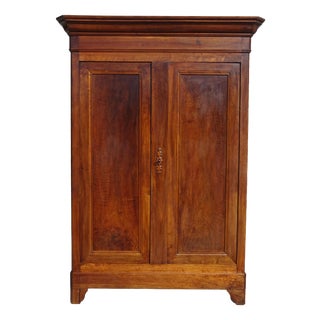 Large Louis Philippe Wardrobe in Walnut, Mid-19th Century For Sale