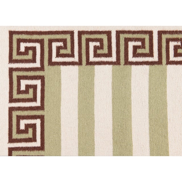 Not Yet Made - Made To Order Part & Parcel Goods Wool Stripe Rug, 2’6” x 12', Sage, Chocolate and Eggshell For Sale - Image 5 of 5