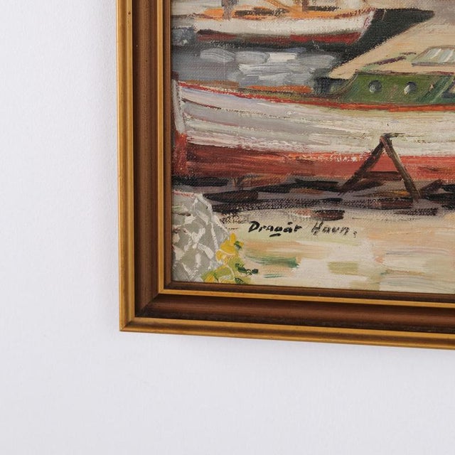 B. Tandberg, Dragør Harbour, Oil Painting on Canvas, Framed For Sale - Image 5 of 8