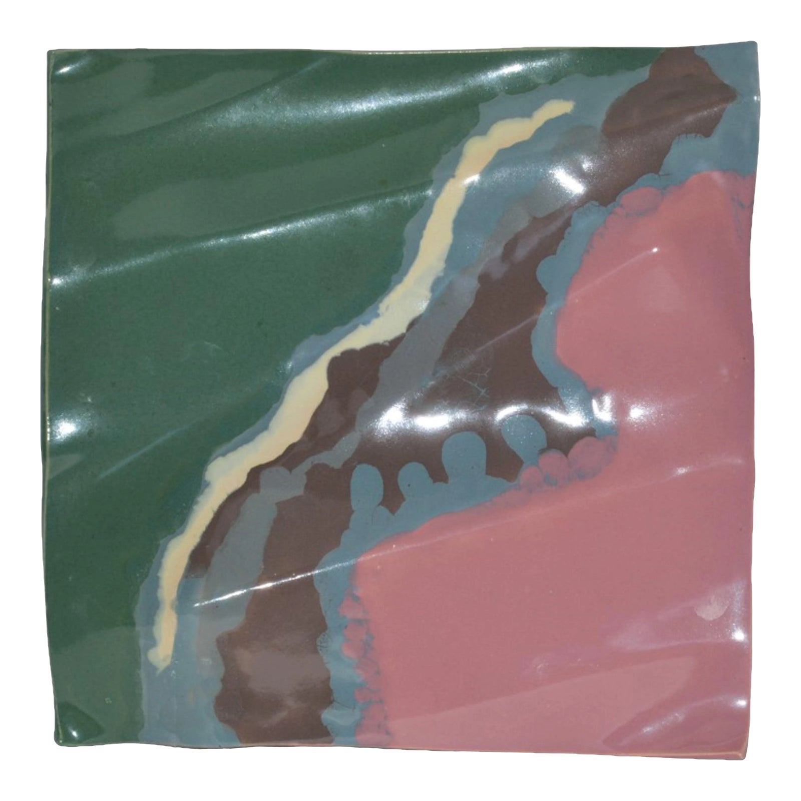 1980s Anne Lindstrom Postmodern Biomorphic Sculpture Ceramic Tile Wall ...