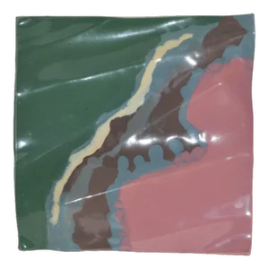 1980s Anne Lindstrom Postmodern Biomorphic Sculpture Ceramic Tile Wall Plaque Hanging