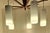 1960s Vintage Mid-Century Danish Five-Light Ceiling Cascade Lamp with Teak Frame and White Satin Glass Shades, 1960s For Sale - Image 5 of 12