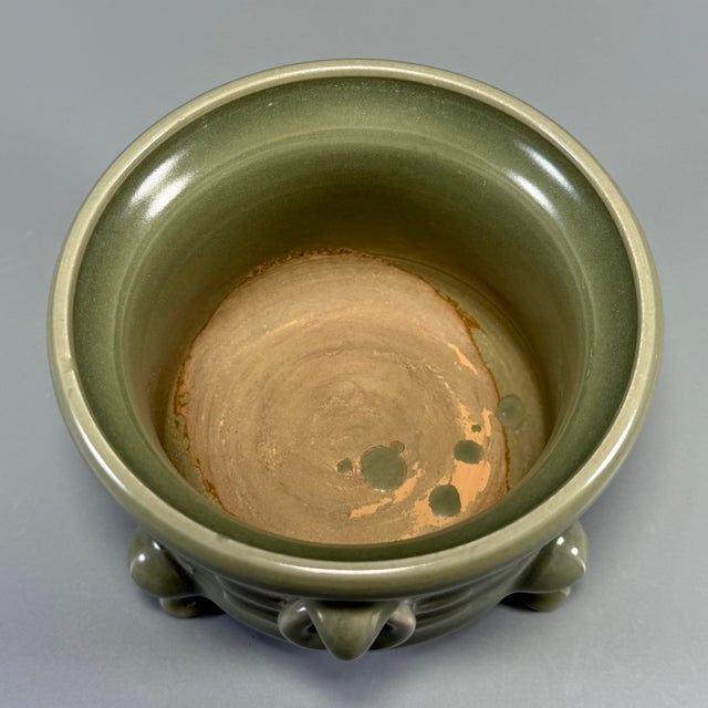 Chinese China Vintage Longquan Celadon Tripod Censer With Beast‑Head Ring Handles For Sale - Image 3 of 6