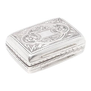 Antique English Victorian Sterling Silver Vinaigrette by Edward Smith, 1861 For Sale