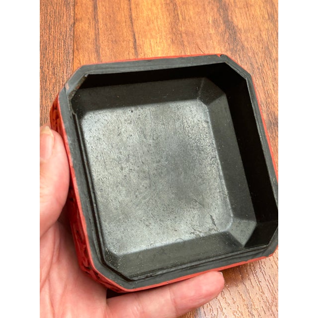 Ooak Cinnabar Box/ Antique Jet Cameo For Sale - Image 10 of 12