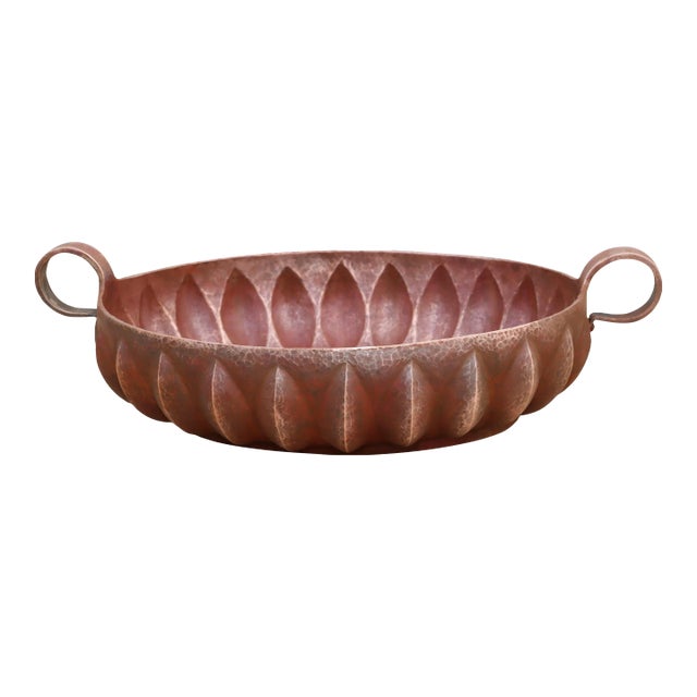 1960's Hammered Copper Mexican Decorative Bowl For Sale