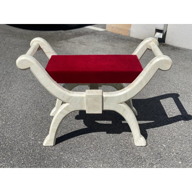 Indian Red Vanity Stool For Sale In Little Rock - Image 6 of 6