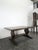 Rustic Oak Farmhouse Table with Paneled Top and Lyre-Shaped Legs, 1940s For Sale - Image 3 of 10