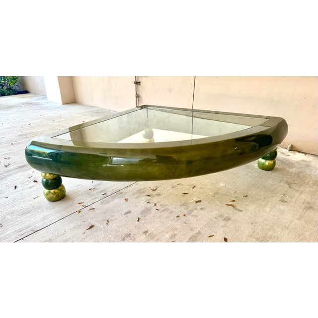 Striking and highly distinctive, this large 60-inch coffee table is attributed to renowned designer Enrique Garcel,...
