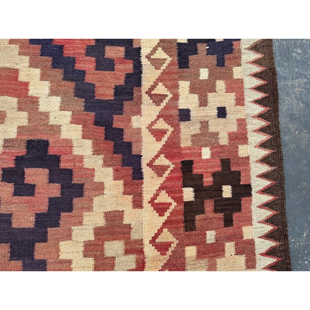 Islamic Vintage Afghan Flat Weave Tribal Wool Kilim Rug, 10x16 For Sale - Image 3 of 8