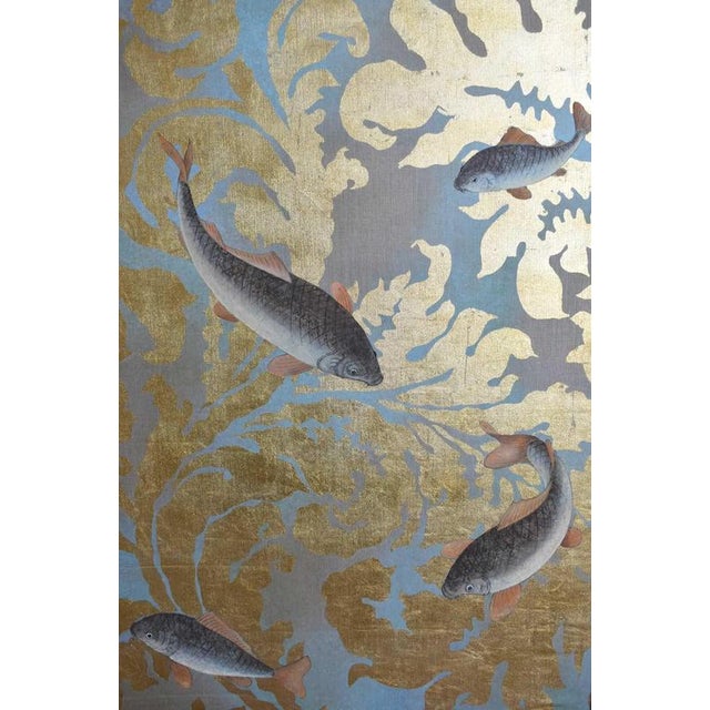 Fishes and Foliage Print on Canvas, 1970s For Sale - Image 4 of 5