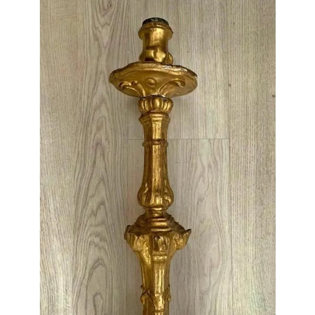 Gold Italian Candleholder, 18th Century For Sale - Image 8 of 10