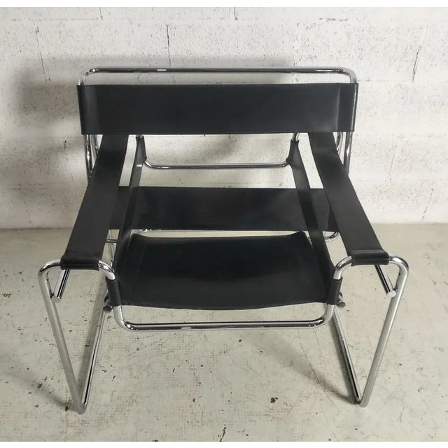 1960s Wassily Chair in Steel and Leather by Marcel Breuer for Gavina, 1960s For Sale - Image 5 of 16