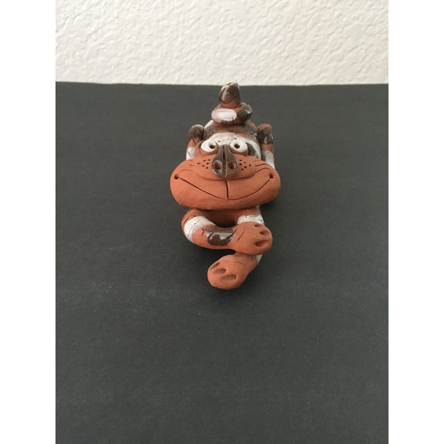 Mid-Century Modern Studio Art Pottery Stretching Cat For Sale - Image 3 of 8