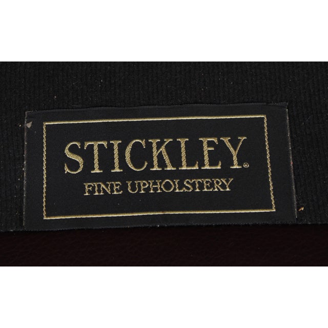 Stickley Mission Oak Burgundy Leather Sofa For Sale - Image 15 of 18