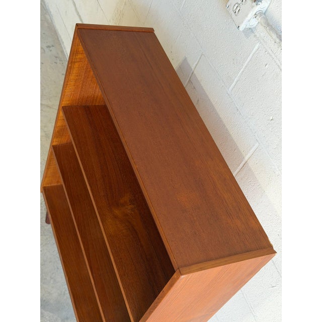 Mid 20th Century Vintage Danish Teak Bookcase Scandinavian Modern Open Shelf Cabinet For Sale - Image 5 of 10