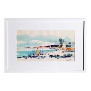 Dong Kingman, Acapulco Beach Scene I, Watercolor For Sale