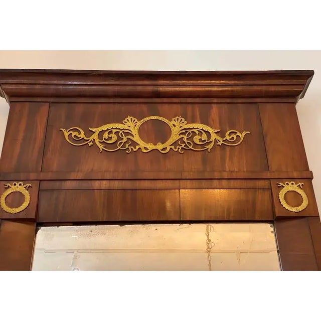 French 1810 Trumeau Mirror Swan Motif For Sale - Image 3 of 12