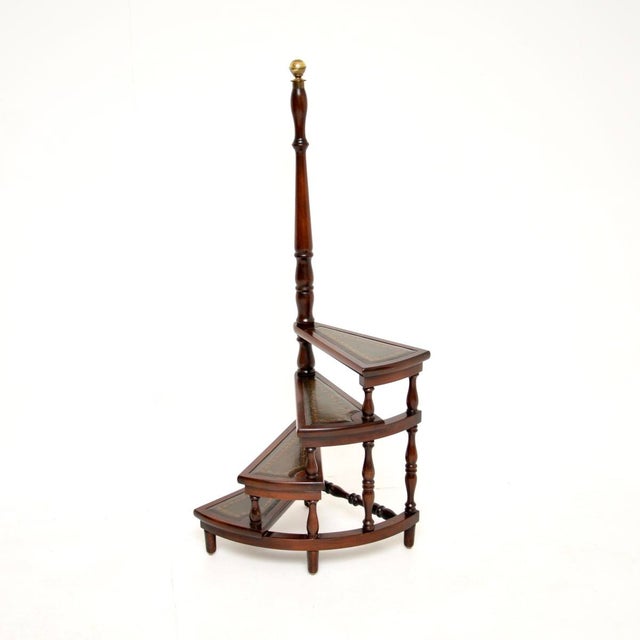 Antique Georgian Library Steps, 1930s For Sale - Image 10 of 10