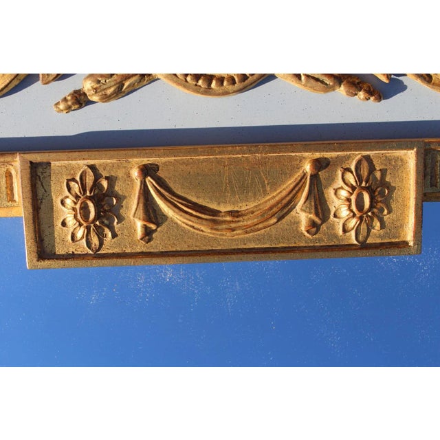 Carvers' Guild Hepplewhite Trumeau Antique Gold Mirror For Sale - Image 9 of 18