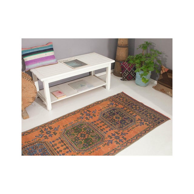 1960s Vintage Turkish Decorative Runner Rug - 2`11" X 10`8" For Sale - Image 5 of 5