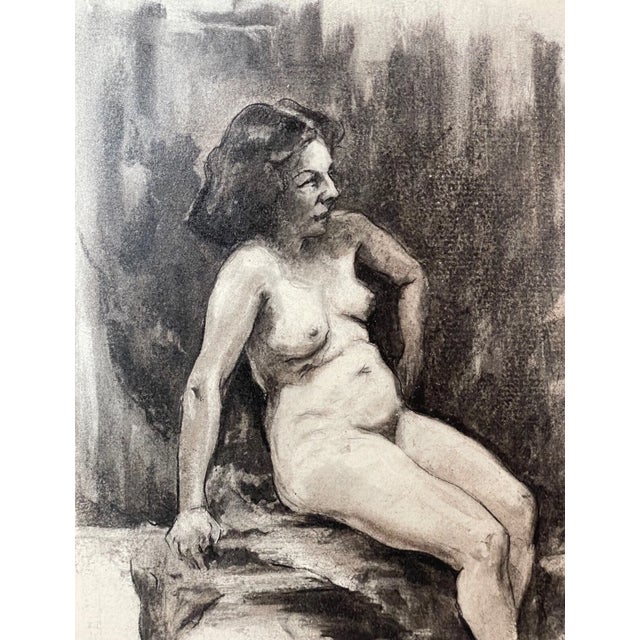 Vintage Frederick William Weber Mixed Media Nude Still Realism Sketch Drawing For Sale - Image 4 of 11