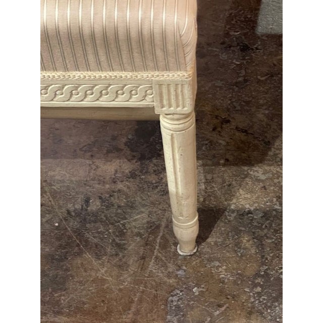 Set of 4 Late 19th C. Swedish Carved and Painted Side Chairs For Sale - Image 4 of 8