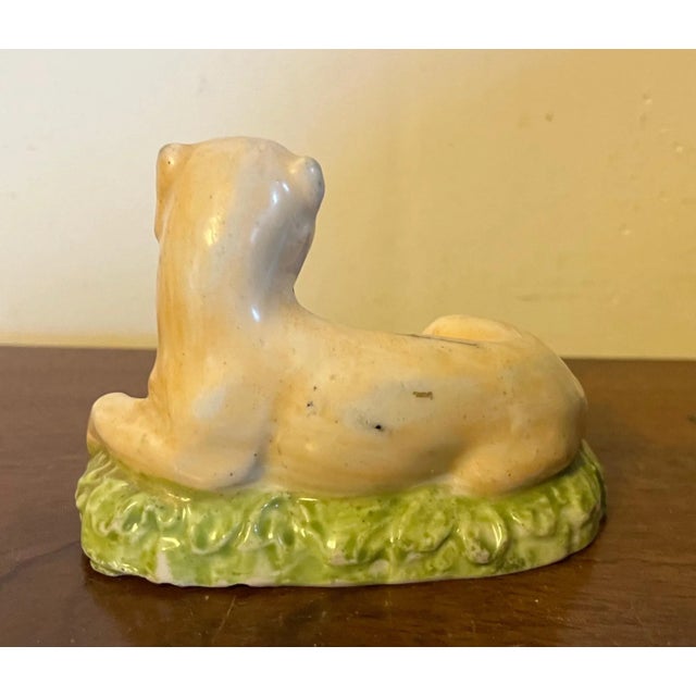 Pink Antique Early 19th Century English Porcelain Figure of a Lion For Sale - Image 8 of 13