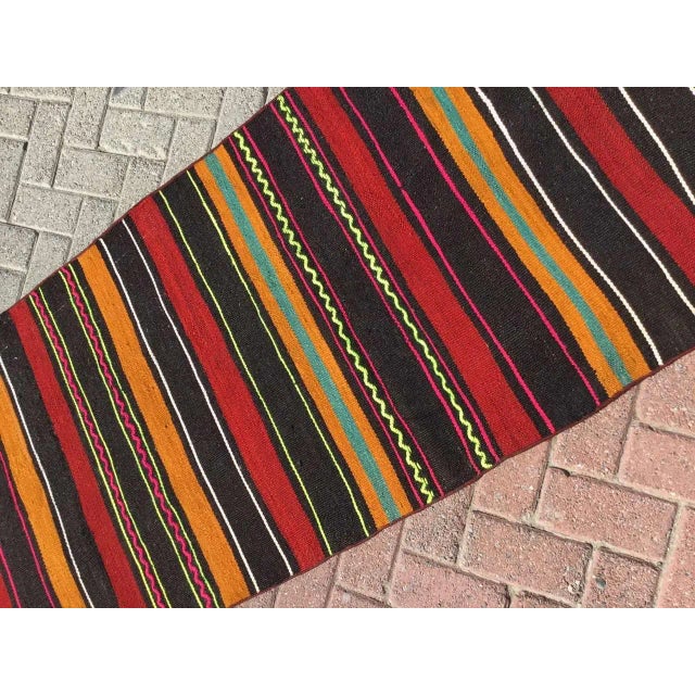 Textile 1960s Vintage Turkish Kilim Runner - 33" X 110" For Sale - Image 7 of 11