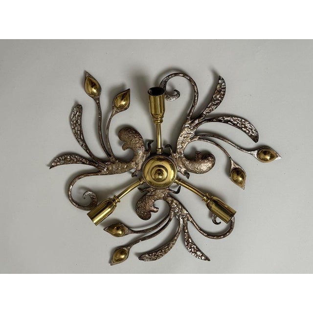 Vintage Flush Mount in Brass and Iron by Hans Möller, 1980s For Sale - Image 9 of 16
